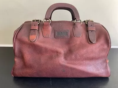 DULUTH Trading Co Brown Distressed Leather Weekender Duffel And Travel Bag  • $70