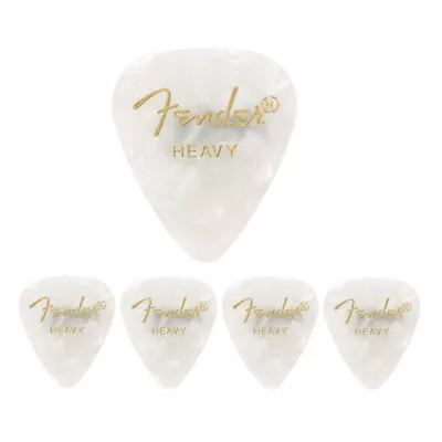 Fender 351 Premium Heavy  Celulloid  Guitar Picks  - White  Moto - 5 Picks • $8.23