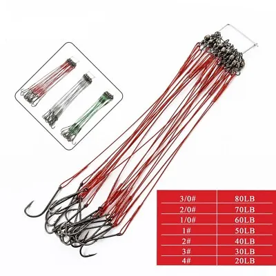 Fishing Wire Leader Hook Rig Stainless Steel Trace Lures Snells Wire With Swivel • $16.39