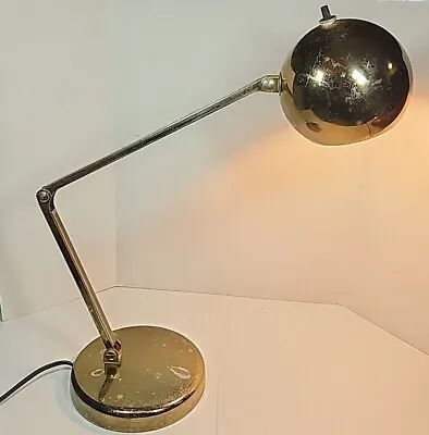 Mid Century Brass Sphere Tensor Reading Table Top Lamp Matching Metal 1950 Style • $59.99