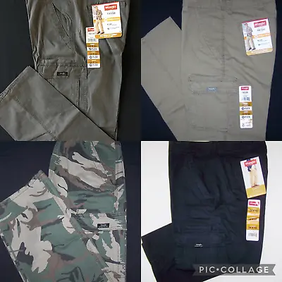 Men's Wrangler Flex Cargo Pants Relaxed Fit W/ Tech Pocket CHOOSE COLOR & SIZE • $34.99