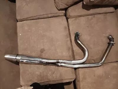 Thunderheader Chrome 2 Into 1 Exhaust Pipe Header Muffler System Harley Touring • $1000