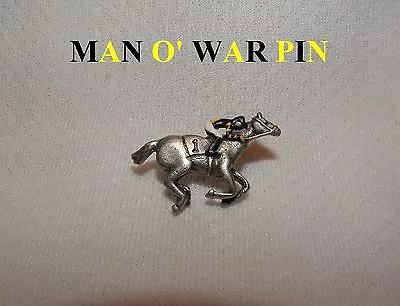 New Man O War Hand Painted Horse Racing Jockey Silks Pin • $13.75