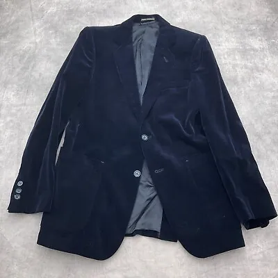 Unbranded Blazer Men 38R Blue Velvet Classic Jacket Sport Coat Romania VTG • $45.97