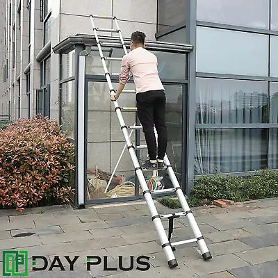 12.5ft/3.8m Aluminum Telescoping Ladder 12-Step Portable Extension Ladder 330LBS • $77.20