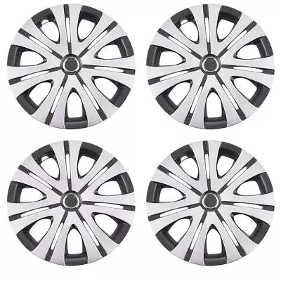 15inch Car Vehicle Wheel Rim Skin Cover Hubcap Wheel Covers Silver & Black 4pcs • $54.99