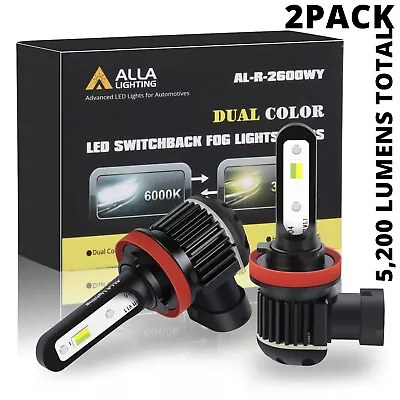 2-Color LED Fog Light BulbWhite Yellow Switchback250452029006H7H10H11H16 • $29.98