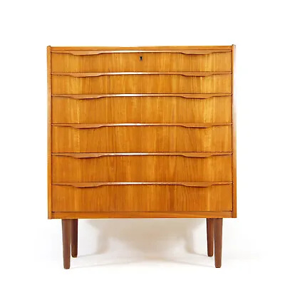 Retro Vintage Danish Teak Tall Boy Chest Of Drawers Dresser Mid Century 50s 60s • £895