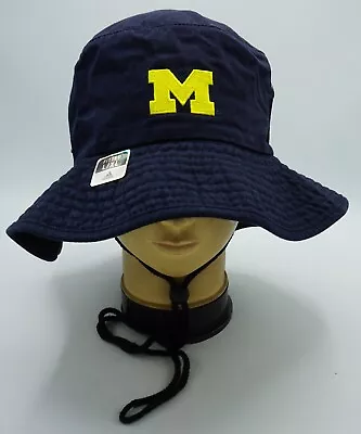 NCAA Michigan Wolverines Adidas Mens Cotton Safari Bucket Fishing Chinstrap Hat • $19.99