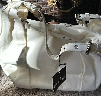 Kooba Tess White Leather Shoulder  Hobo Tote Bag MSR $575 • $175