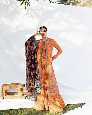 Hussain Rehar Stitched Medium Dress Asian Formal Casual Wear Pakistani Designer • £100