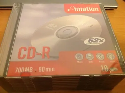 Imation CD-R 700mb -80min Sealed Pack Of 10 • £6.75