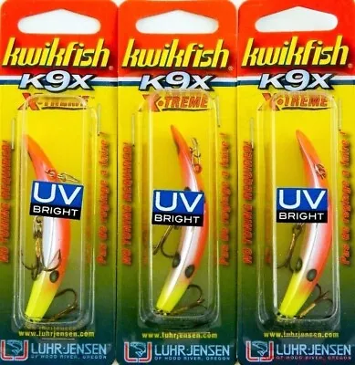 (lot Of 3) Luhr Jensen X-treme Kwikfish K9x 5413-9x-1603 Flo Red Chart Ap7321 • $5.01