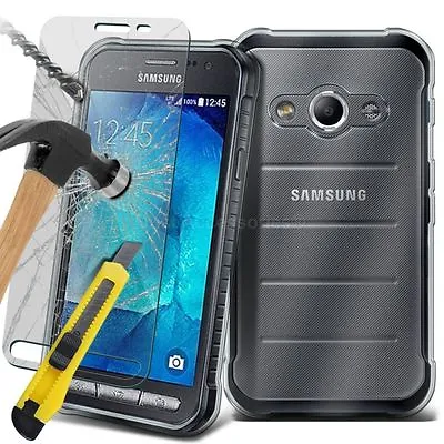 Clear Slim Gel Case And Glass Screen Protector For Samsung Galaxy XCover 4 G390F • £3.59