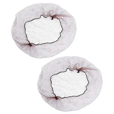 2x BROWN HAIR NETS Elasticated Mesh Sleep In Wrap Ballet Dance Head Bun Covers • £4