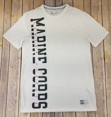 Under Armour USMC Marines Semper Fi T-shirt Mens Size S White Athletic B31 • $14.99