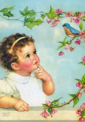 Little Baby Girl Blue Bird  Blue Heavin  By Charlotte Becker • £16.34