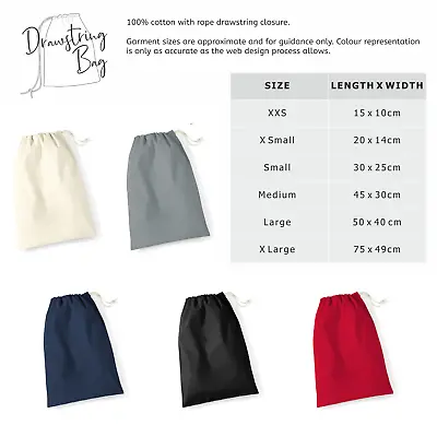 REUSABLE COTTON DRAWSTRING STORAGE BAG - 6 Sizes 100% Cotton Drawstring Bags • £2.45