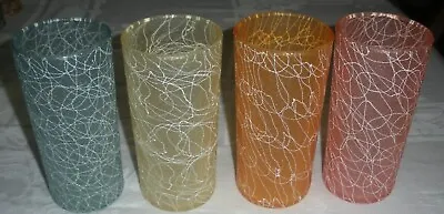 4 Spaghetti String Tumblers Glasses 5 1/2  MCM Colorcraft Set 2 • $37.98