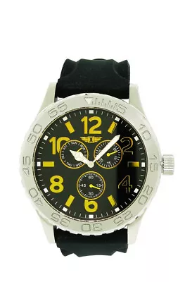 I By Invicta IBI41705-002 Men's Analog Gold Tone Day Date Black Silicone Watch • $10.50