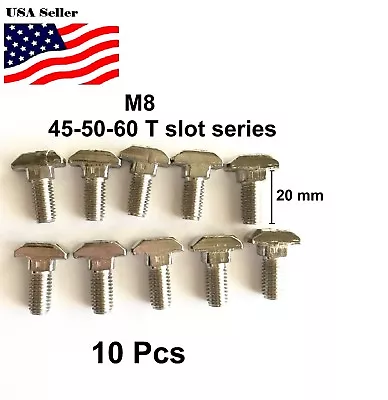 Hammer Head T Bolt Screws M8 T-slot Aluminum Extrusion 45-50-60 Series 25mm • $10