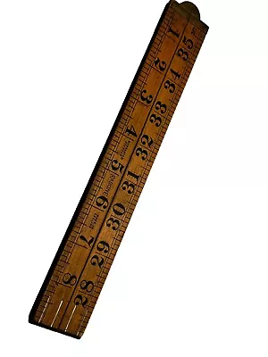 RABONE Boxwood & Brass Folding Ruler 36  No 1167 Vintage Woodworking Tool CLEAN • $65