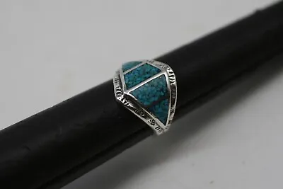 Vintage Sterling Silver Turquoise  CORAL Men's Ring. Size 9.5--7.2 G • $49.99