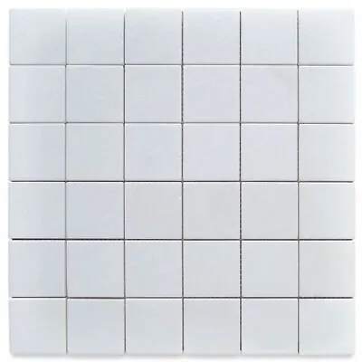 T25XH Thassos White Marble Square Grid Pattern Mosaic Tile 2x2 Honed Matte • $25.99