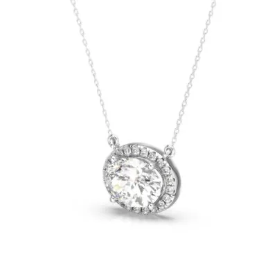 Diamond Engagement Pendant VVS2 E Oval 2.15 Ct Lab Created CVD Sparkling • $2302.50