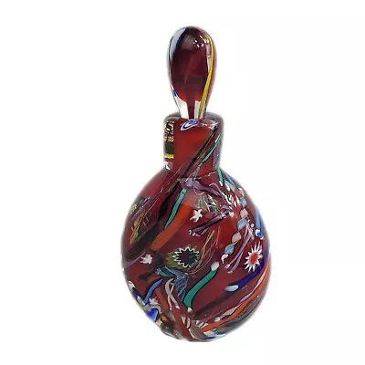 Vintage J. Freund Hand Blown Glass & Signed Millefiori Perfume Bottle  • $195