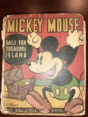 Vtg.1933 Walt Disney BIG Little Book Mickey Mouse Sails For Treasure Island USED • $30