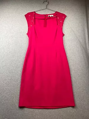 Erin Fetherston Womens Sheath Dress Size 10 Barbiecore Pink Soft Feminine Sexy • $33.87