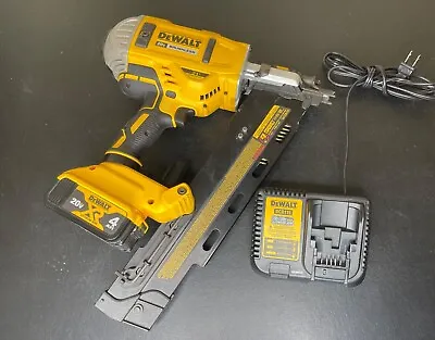 $76 • Buy DeWalt DCN21PL 20V Plastic Collated Framing Nailer W/4AH Battery And Charger