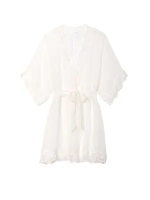 VICTORIA'S SECRET  Bridal Wedding   Flutter Sleeve Lace And Mesh Robe White XS • $44.99