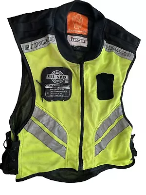 Icon Motorsports Vest Reflective Safety Mil Spec Zip Motorcycle Regular Size • $19.99