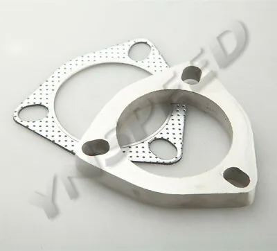 3  Inch 3 Bolt Stainless Steel Header Catback Exhaust Downpipe Flange + Gasket • $25.99