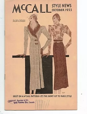 Catalog / McCall Style News / October 1933 / Mickey + Minnie Mouse Costumes • $24.95