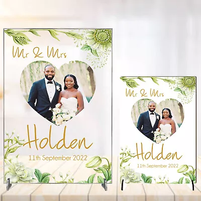 Personalised Wedding Anniversary Acrylic Photo Love Keepsake Gift For Her Him • £7.99