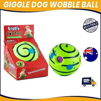 $12.99 • Buy Giggle Dog Ball Toy Wobble Wag Pet Exercise Outdoor Play Activity Rolling Shake