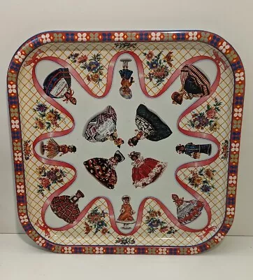 Daher Decorated Ware Tin Tray International Dolls NICE Made In England FREE SHIP • $21.99