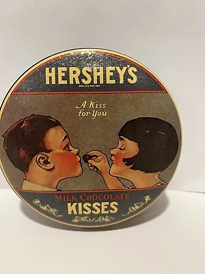 Vintage Hershey's Milk Chocolate Kisses Round Tin 1982  A Kiss For You   5  • $12