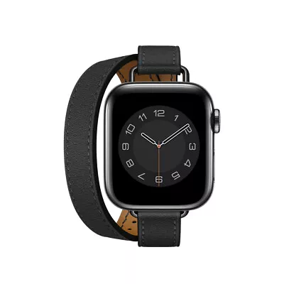 $21.99 • Buy Slim Double Tour Leather Band Strap For Apple Watch 6 5 4 3 21 IWatch 38 40 44mm