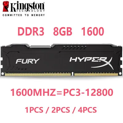 HyperX FURY DDR3 32GB 16GB 8GB 1600MHz PC3-12800 Desktop RAM Memory DIMM 240pin • £16.74