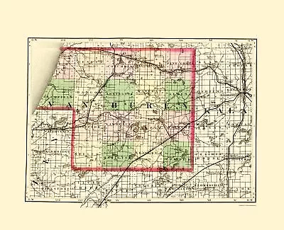 Van Buren County Michigan - Walling 1873 - 23.00 X 28.30 • $36.95