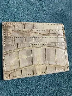 White Crocodile Leather Credit Card Holder - Wallet Clutch Handbag Long Wallet • $79.99