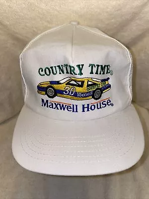 Vintage Country Time Lemonade Maxwell House Coffee Nascar Snapback Hat- USA Made • $13.99