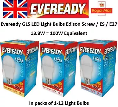 100W LED GLS Light Bulbs Lamps Edison Screw ES E27 Warm Cool Daylight White • £8.95