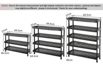 $34.99 • Buy Plastic Shoe Rack Stackable Storage Holder Organiser Cabinet Shelf 3 - 5 TIER