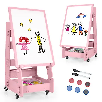 £59.99 • Buy Mobile Kids Art Easel Double-sided Magnetic Painting Board Height Adjustable