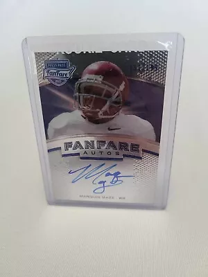 2012 Press Pass Fanfare Blue MARQUIS MAZE #FF-MM Rookie Auto RC 150/199 • $3.99